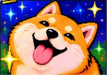 Dog of the Day: a very happy cartoon shiba with its tongue out